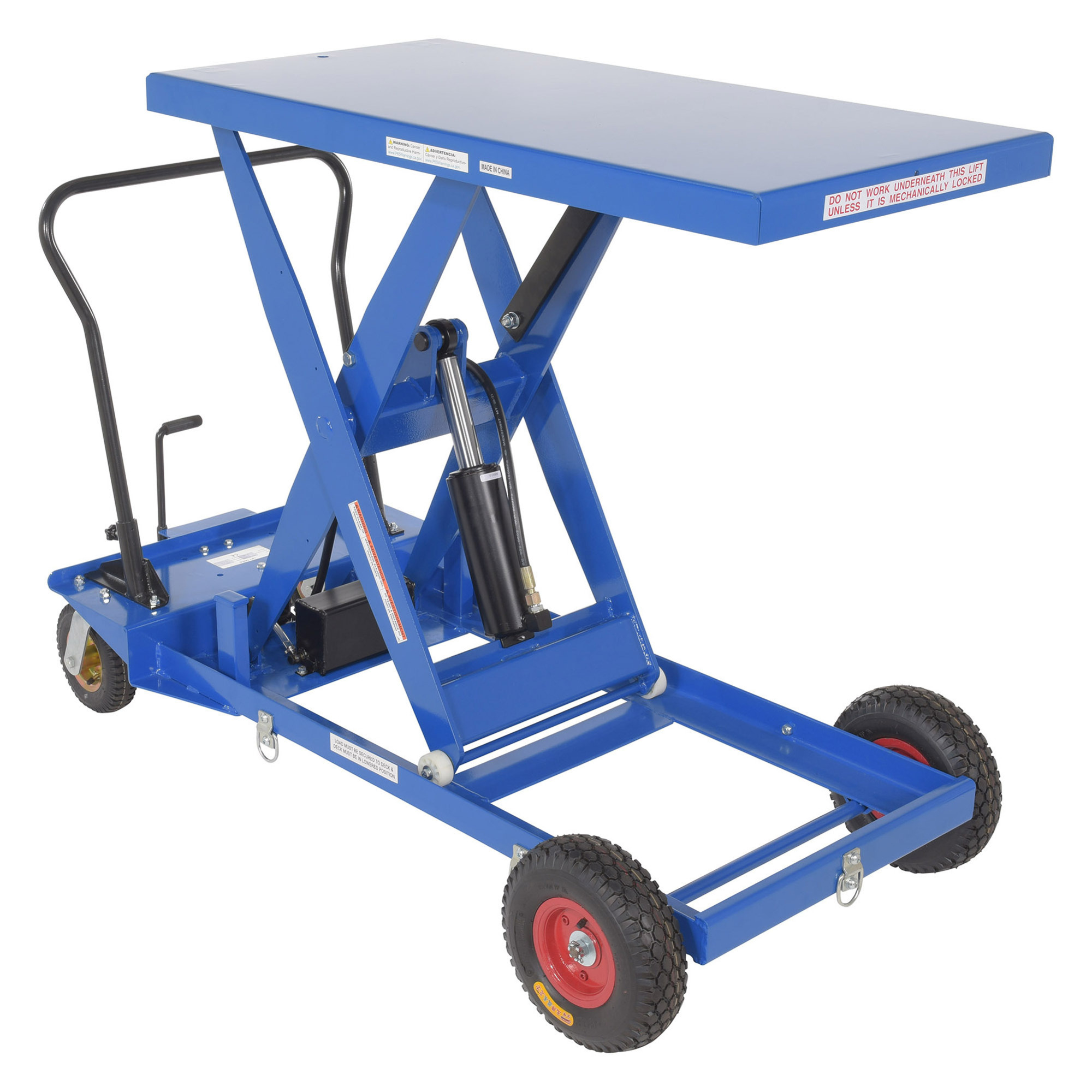 Vestil Rough Terrain Elevating Cart - 1000-Lb. Capacity, 13.5in. to 46.5in. Height, Pneumatic Tires, Model# CART-PN-1000
